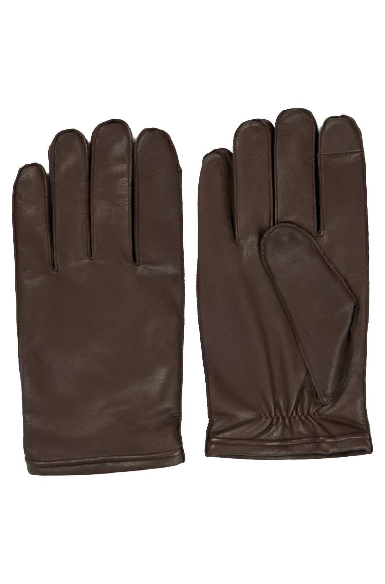 Kranton Leather gloves with metal logo lettering