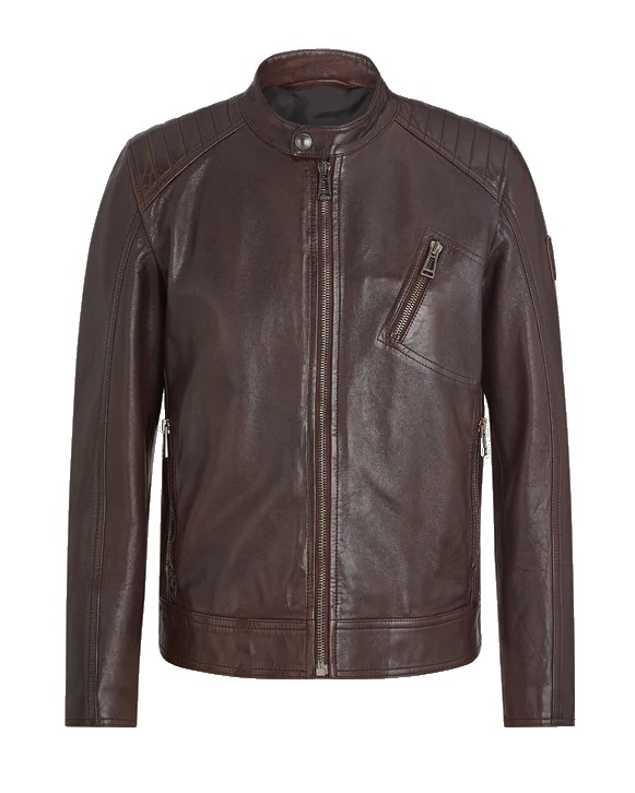 Belstaff V Racer Cheviot Leather Jacket Ebony available at Hanley Co Menswear Galway Hanley Co