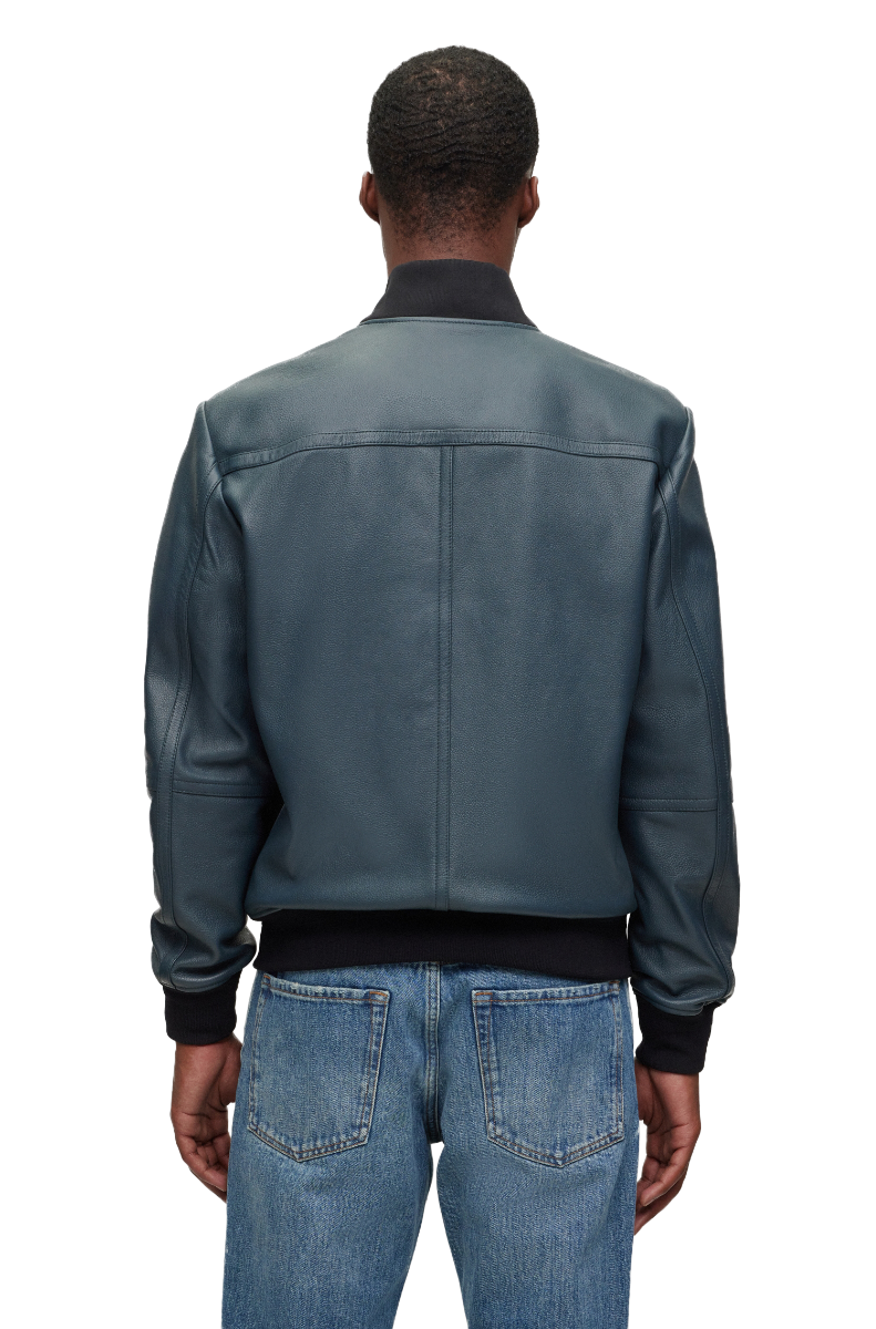Jogipi Regular-fit jacket in textured soft-touch leather