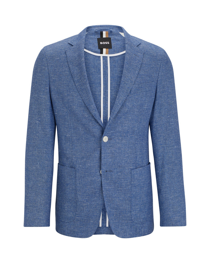 C-Hanry Slim-fit jacket in a micro-patterned linen blend