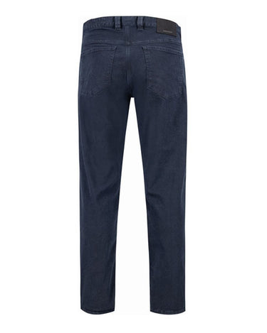 A pair of Alberto Stone Modern Fit Jeans, Navy displayed from the back.