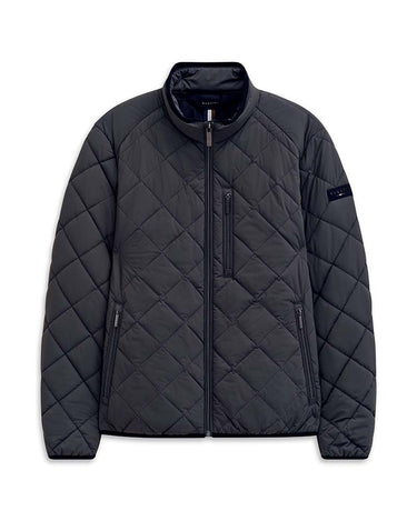 A Bugatti Blouson Jacket, Navy with a stand collar, shown flat against a plain white background. A small black brand patch is visible on the left sleeve.