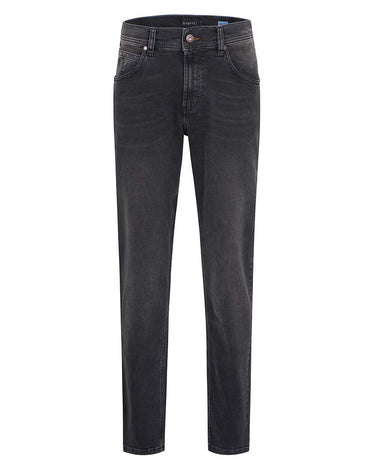 A pair of Bugatti Regular Fit Jeans, Grey, displaying the front view.