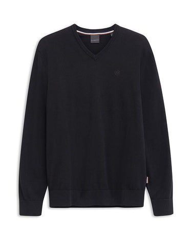 Bugatti V Neck Jumper, Blackon a white background