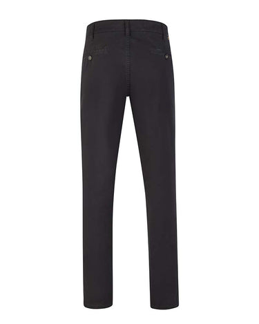 A Club of Comfort Denver Chino, Dark Blue shown from the back, featuring a button closure, belt loops, and two back pockets, set against a plain white background.