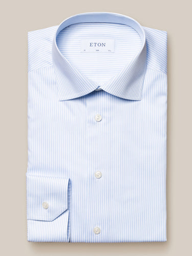 A Eton Contemporary Twill Shirt, Light Blueby Eton laid flat on a plain background.
