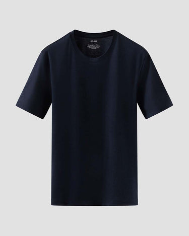 Eton Filo di Scozia T-Shirt, Navy on a light gray background