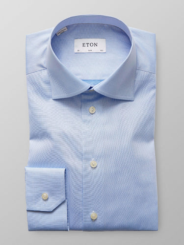 Eton Slim Fit Twill Shirt, Light Blue