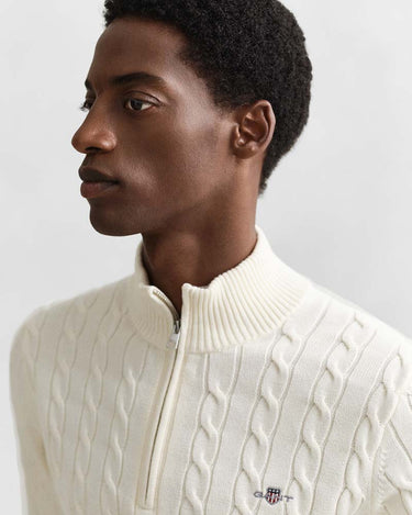 Gant Clothing Cotton Cable Knit Half-Zip Sweater