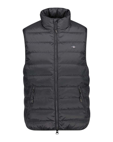 GANT Light Down Gilet in Anthracite on a white background