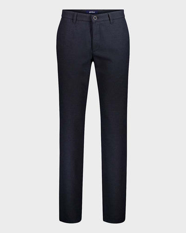 A pair of Gardeur Bono Birdseye Chinos in Navy slim-fit trousers shown flat against a light gray background.