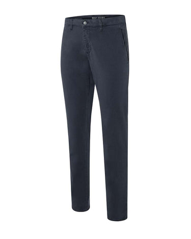 A pair of Mac Driver Pants Chino, Midnight against a white background.
