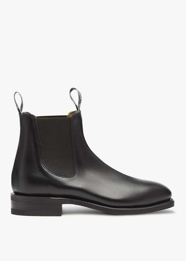 A R.M. Williams Comfort Craftsman Boot, Blackwith a low heel and elastic side panels for easy wear.