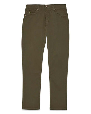 A pair of slim-fit SAND Suede Touch Burton Trousers in Chocolate color, shown flat against a plain white background.