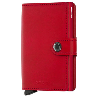 A Secrid Miniwallet Original, Red with a metal clasp closure.