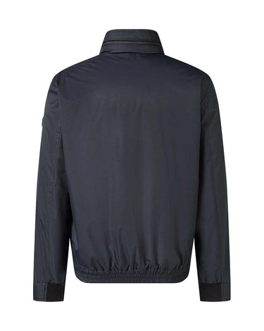 A Strellson Padded Light Jacket, Dark Blue shown from the back, featuring a stand-up collar, long sleeves, and an elasticated hem, photographed against a solid white background.