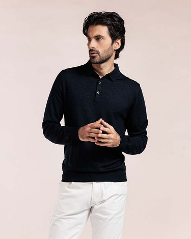 Thomas Maine Merino Longsleeve Polo