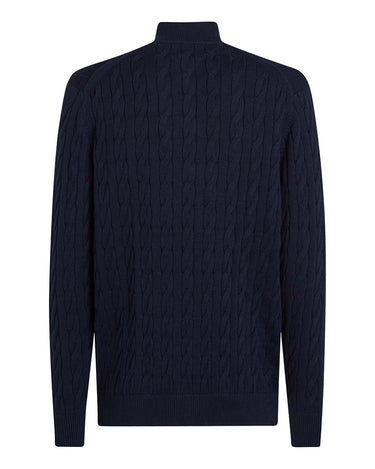 Tommy Hilfiger Cotton Cable Zip Mock Neck