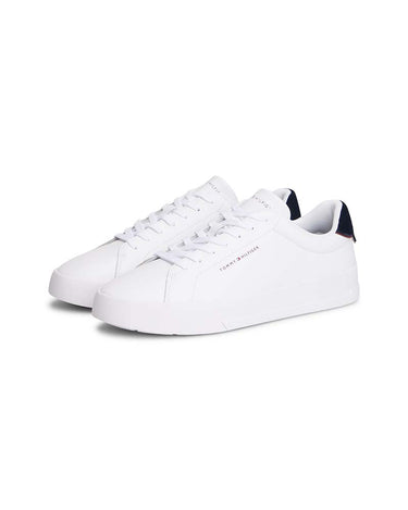 Tommy Hilfiger Logo Court Trainers With Leather