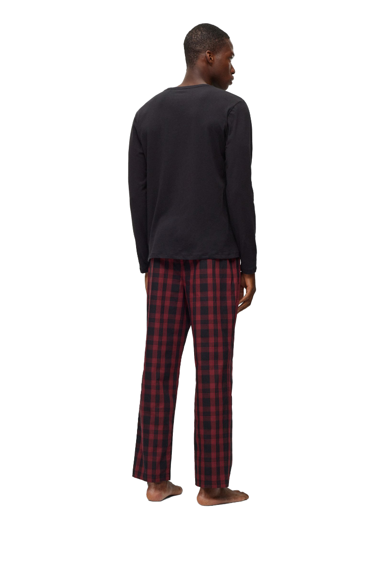 Regular-fit pyjamas with contrast logos Dark Red