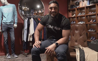 Rugby legend Bundee Aki In Store at Hanley & Co