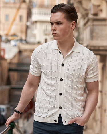 Lorenzoni Button Through Short Sleeve Knit