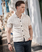 Lorenzoni Button Through Short Sleeve Knit