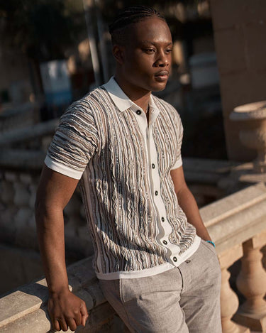 Lorenzoni Button Through Short Sleeve Knit