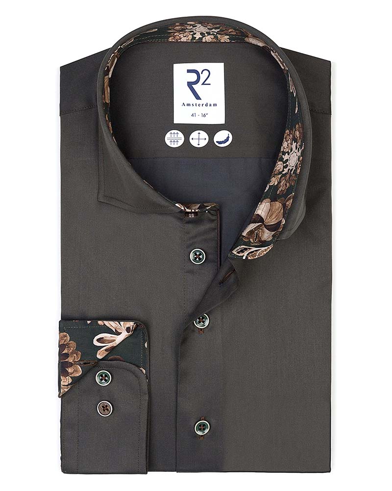 R2 Contrast Collar/Cuffs Shirt