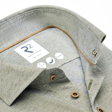 R2 Linen Blend Knitted Modern Fit Shirt