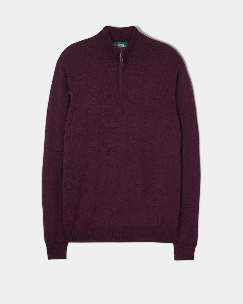 Alan Paine Barton Merino Wool 1/4 Zip Knit