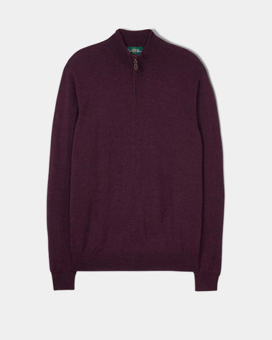 Alan Paine Barton Merino Wool 1/4 Zip Knit