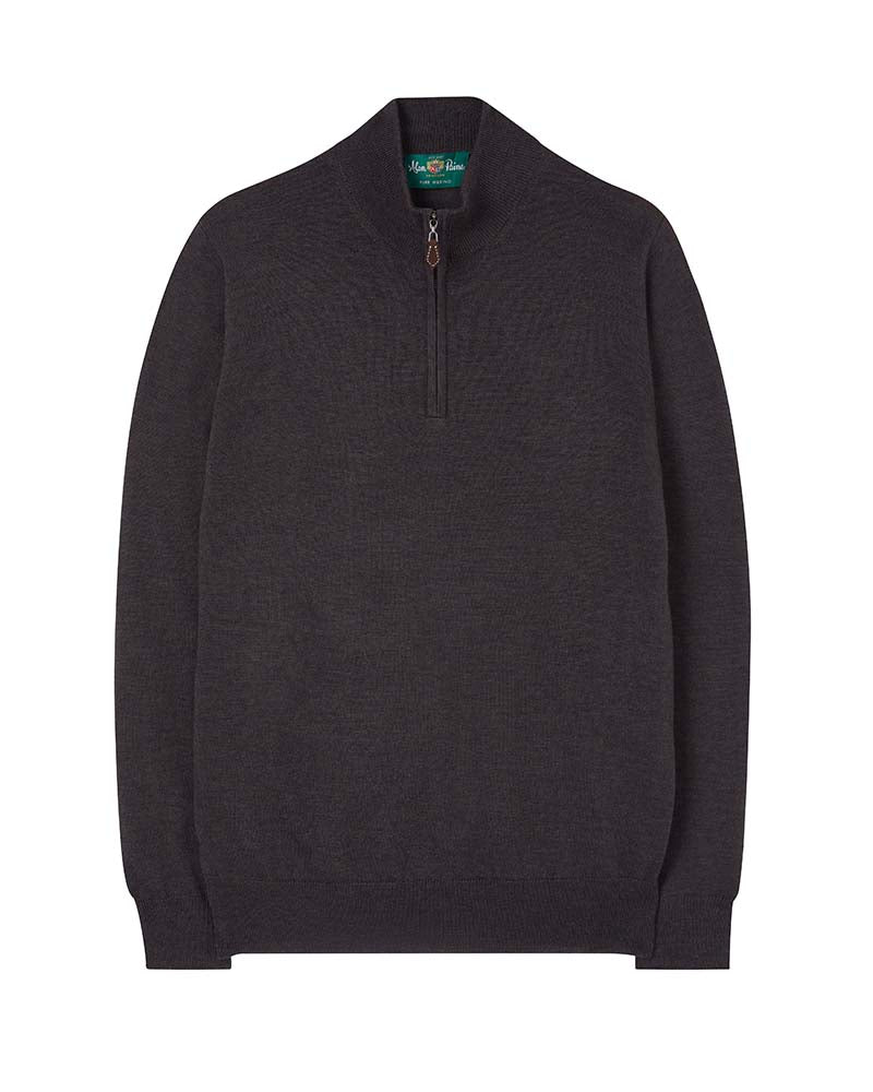 Alan Paine Barton Merino Wool 1/4 Zip Knit