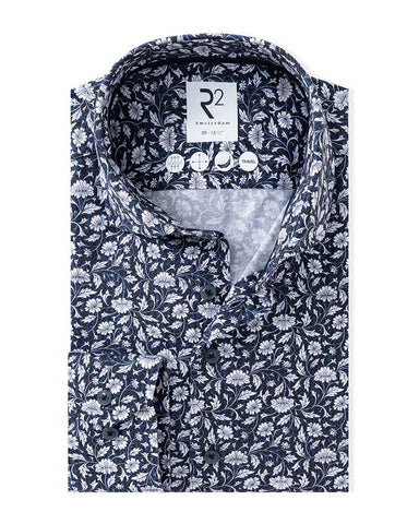 R2 Printed Modern Fit Travel Shirt