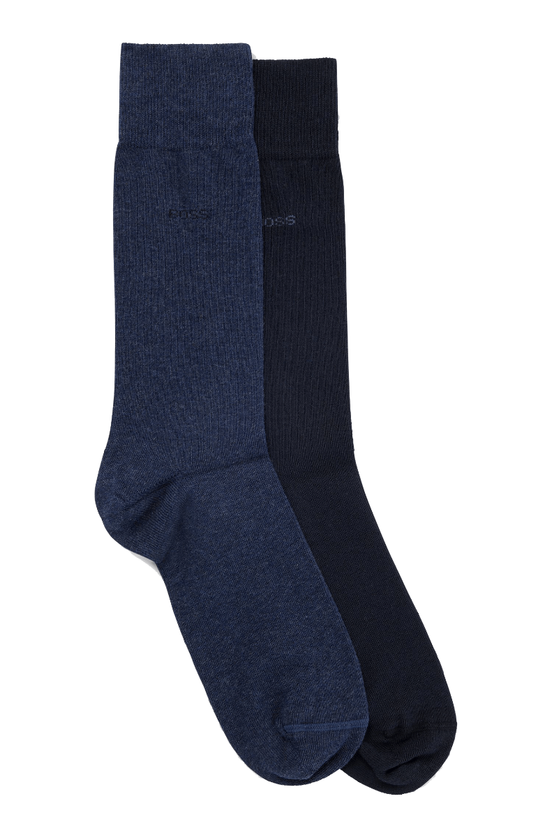 Two-pack of cotton-blend regular-length socks Open Blue