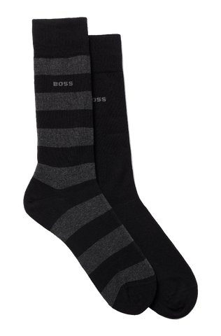 BlockStripe Two-pack of regular-length socks in a cotton blend