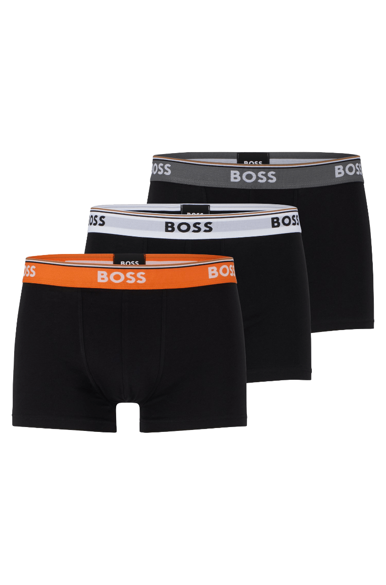 Three-pack of stretch-cotton trunks with logo waistbands Misc