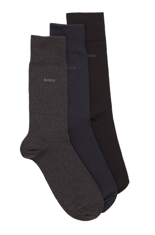 Three-pack of regular-length socks in stretch fabric