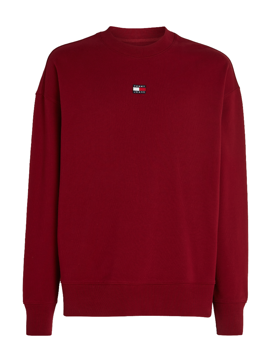 Badge Terry Relaxed Fit Sweatshirt Rouge