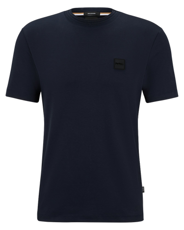 Tiburt 278 Cotton regular fit T shirt with logo badge Dark Blue