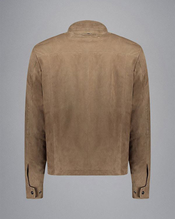 Paul & Shark Aqualeather suede shacket with Shark fin