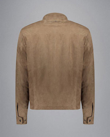 Paul & Shark Aqualeather suede shacket with Shark fin