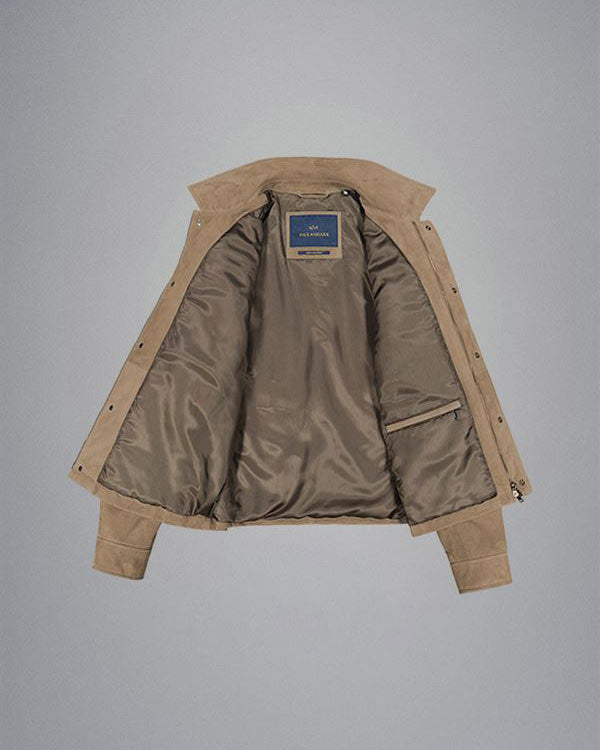 Paul & Shark Aqualeather suede shacket with Shark fin