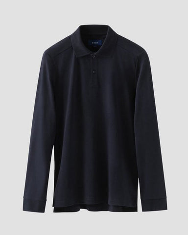 Eton Interlock Long Sleeve Polo Shirt