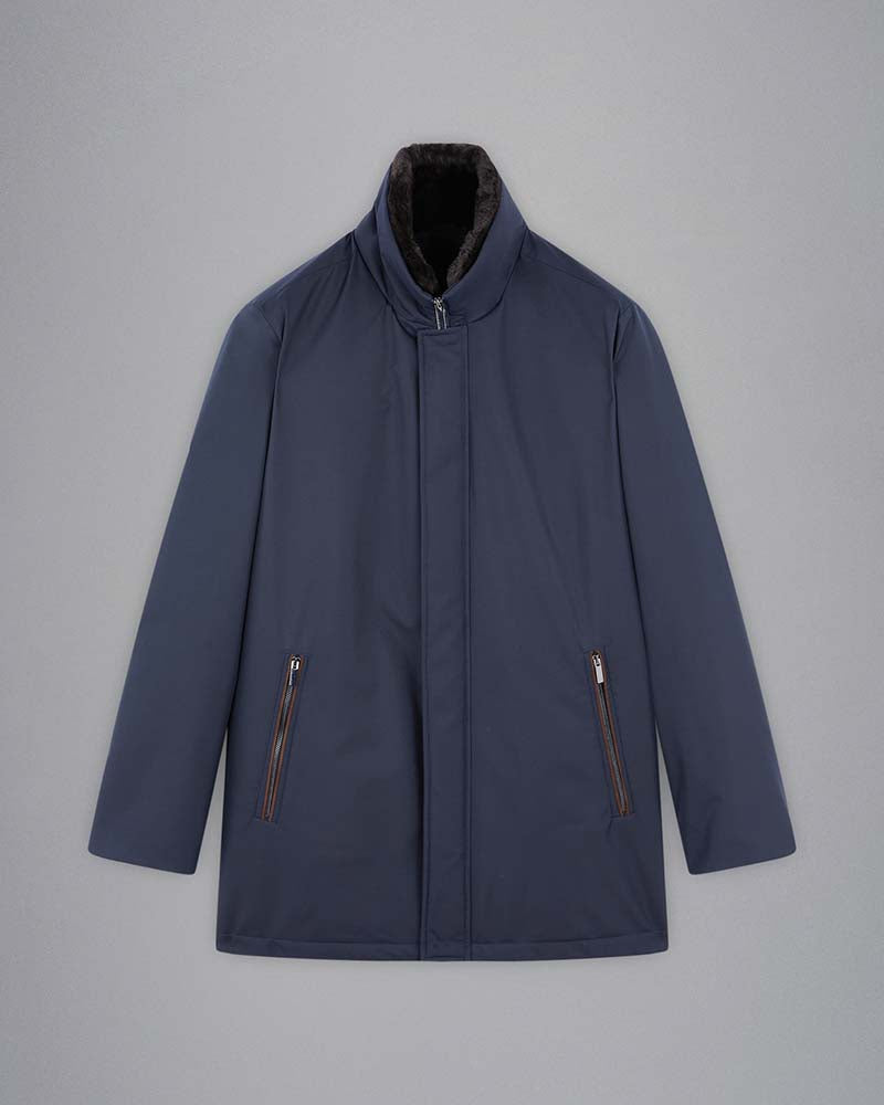 Paul & Shark Car Coat Save the Sea with Suede Details