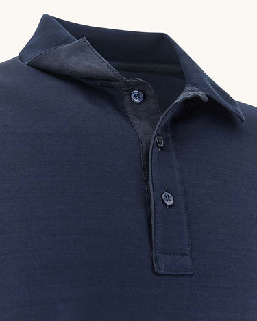 Paul & Shark Double mercerised cotton jersey polo with linen details