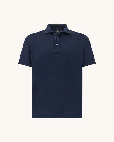 Paul & Shark Double mercerised cotton jersey polo with linen details
