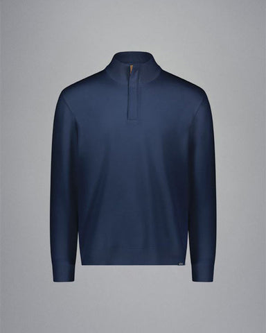 Paul & Shark Summer Wool half zip sweater with Alcantara® details