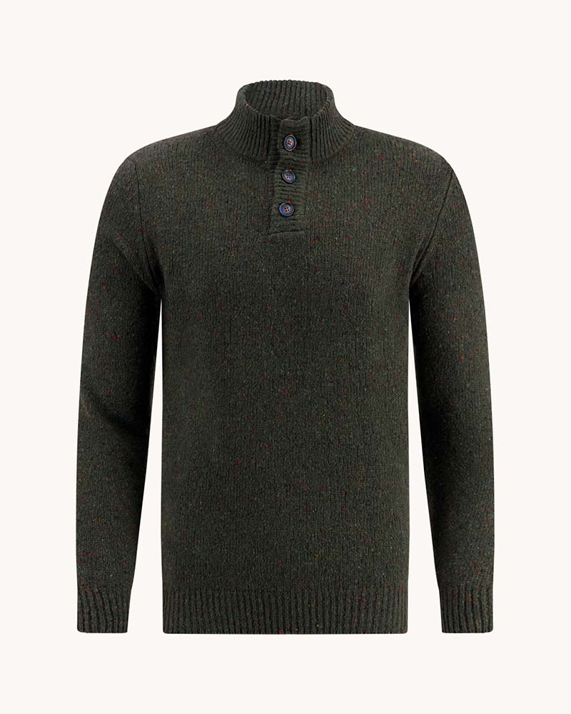 A Fish Named Fred Mock Button Knit