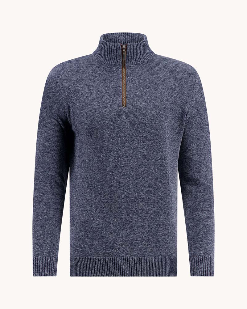 A Fish Named Fred Mock Zip Knit